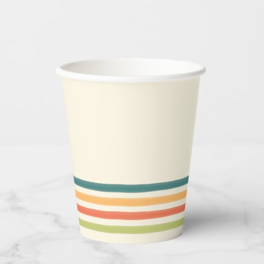 Retro Camp Striped Paper Cups Summer Party 紙コップ (正面)