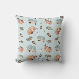 Retro Camper Throw Pillow クッション