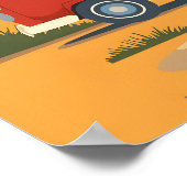 Retro Camper Van Beach Road Trip Art ポスター (角)