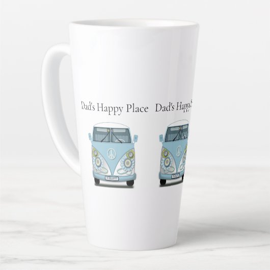 Retro Camper Van Dad, Fathers Day カフェラテマグ (左アングル)