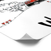 Retro Camper Vintage Travel Trailer Car Wanderlust ポスター (角)