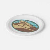 Retro Campervan ペーパープレート (アングル)