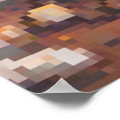 Retro Camping Pixel Art Design - Glowing Campfire  ポスター (角)