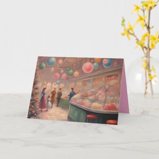 Retro Candy Sore during the Christmas holidays カード (黄色い花)