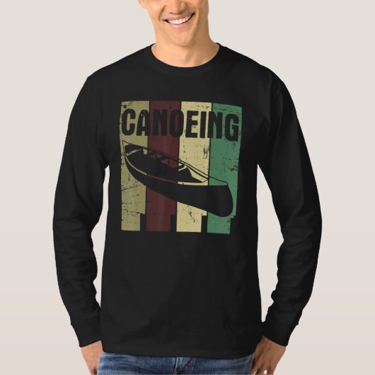 Retro Canoeing Paddle Paddling Canoeist Kayak Kaya Tシャツ (正面)