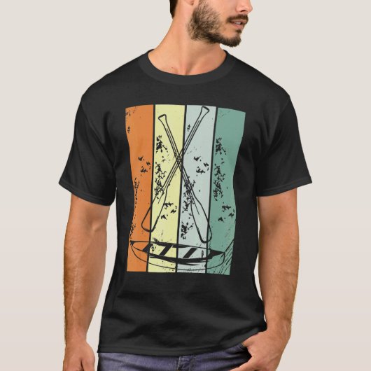 Retro Canoeing Paddle Paddling Canoeist Kayak Kaya Tシャツ (正面)