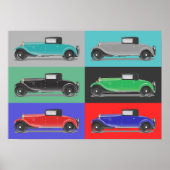 Retro Car Artwork ポスター (正面)