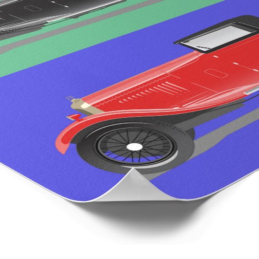 Retro Car Artwork ポスター (角)