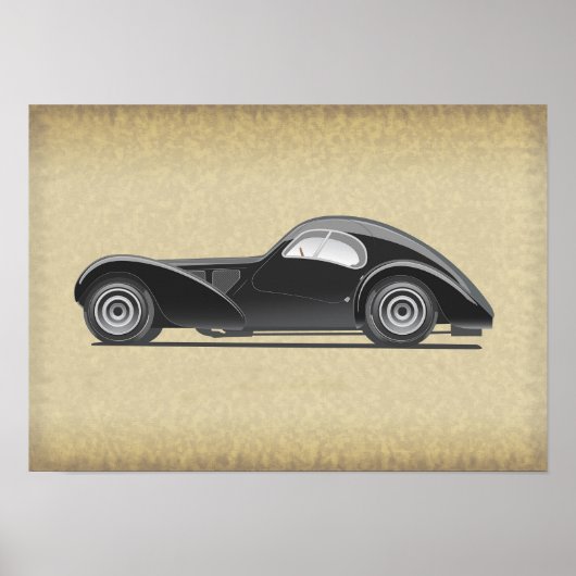 Retro Car Artwork ポスター (正面)