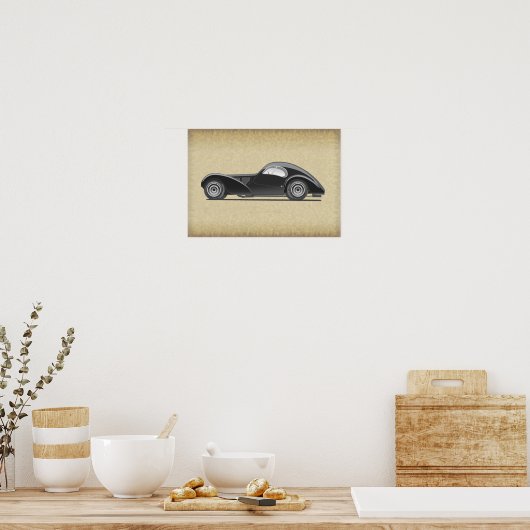 Retro Car Artwork ポスター (キッチン)