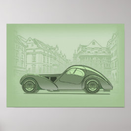 Retro Car Artwork ポスター