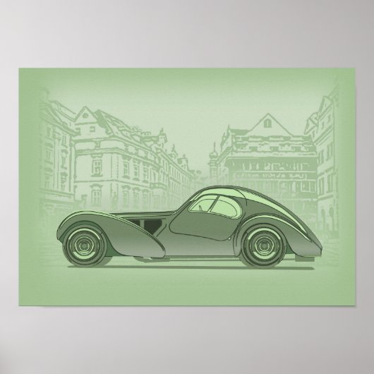 Retro Car Artwork ポスター (正面)
