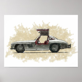 Retro Car Artwork ポスター