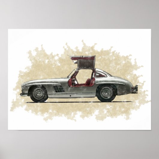 Retro Car Artwork ポスター (正面)