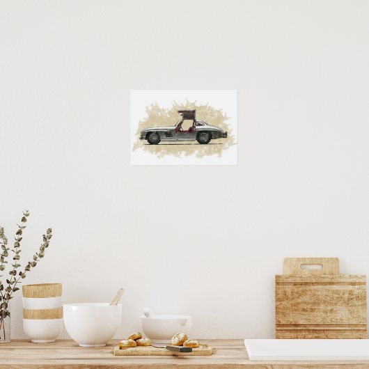 Retro Car Artwork ポスター (キッチン)