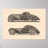 Retro Car Artwork ポスター (正面)