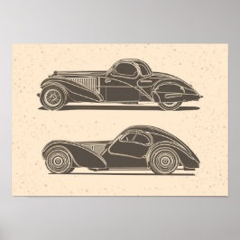 Retro Car Artwork ポスター