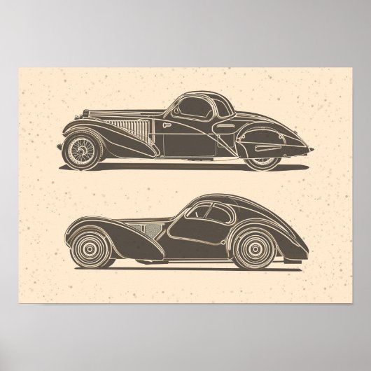 Retro Car Artwork ポスター (正面)