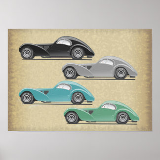 Retro Car Artwork ポスター