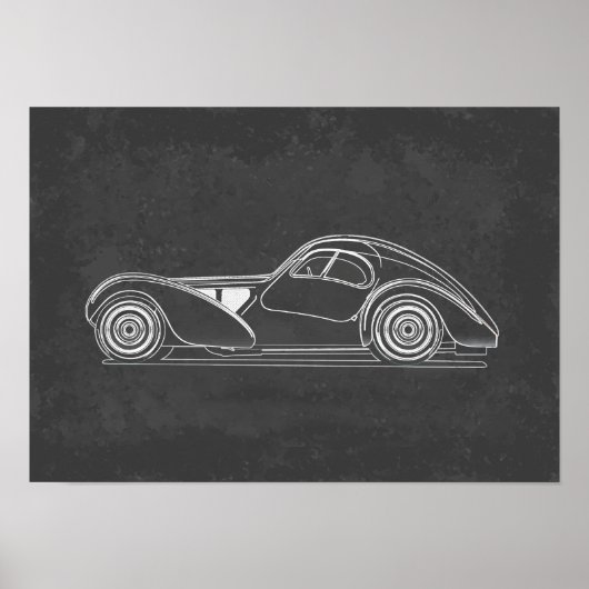 Retro Car Artwork ポスター (正面)