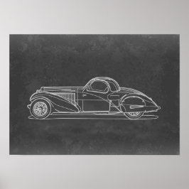 Retro Car Artwork ポスター
