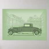Retro Car Artwork ポスター (正面)