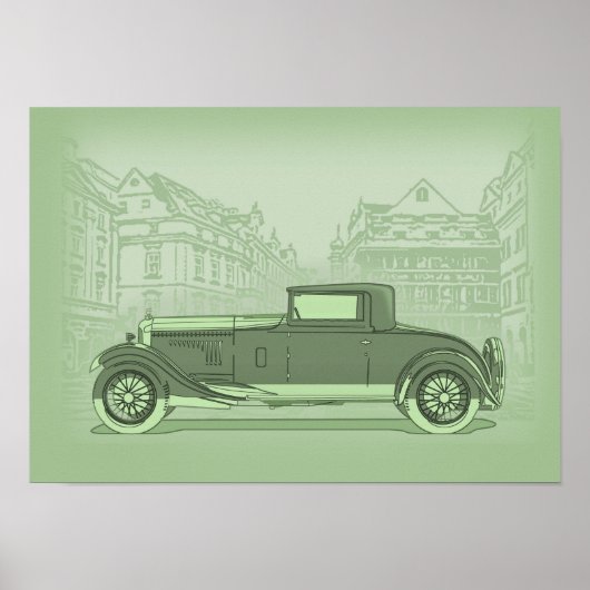 Retro Car Artwork ポスター (正面)