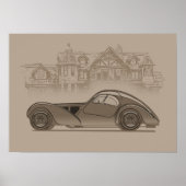 Retro Car Artwork ポスター (正面)