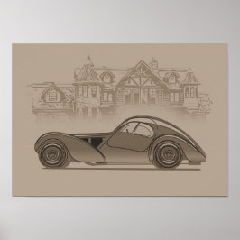 Retro Car Artwork ポスター