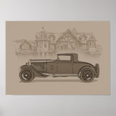 Retro Car Artwork ポスター (正面)