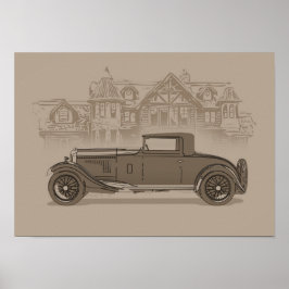 Retro Car Artwork ポスター