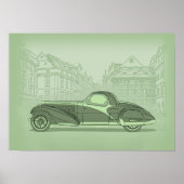 Retro Car Artwork ポスター (正面)