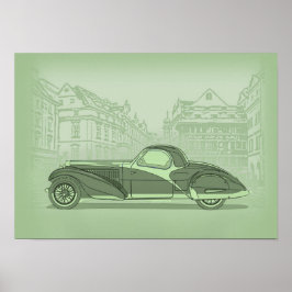 Retro Car Artwork ポスター
