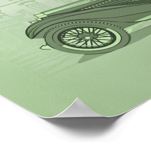 Retro Car Artwork ポスター (角)