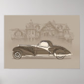 Retro Car Artwork ポスター (正面)