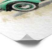 Retro Car Artwork - Green Color ポスター (角)