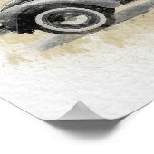 Retro Car Artwork - Grey Color ポスター (角)