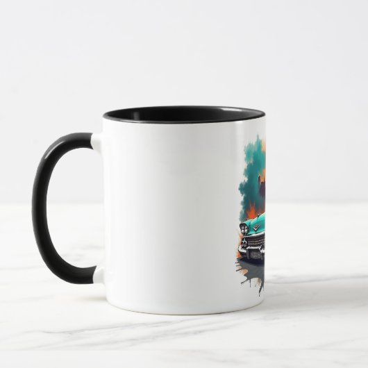 Retro Car Skyline Vibes Coffee Cup マグカップ (左)