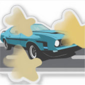 Retro Car Star Aesthetic Sticker シール (正面)