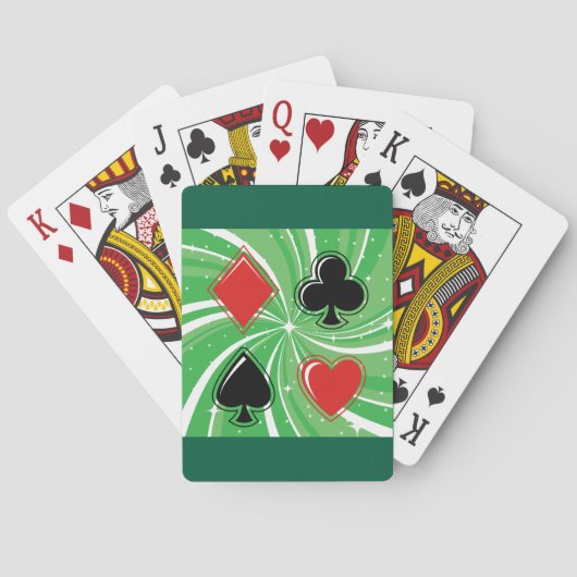 Retro Card Suits Vibrant Red and Black トランプ (裏面)