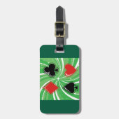 Retro Card Suits Vibrant Red and Black ラゲッジタグ (正面縦)
