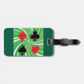 Retro Card Suits Vibrant Red and Black ラゲッジタグ (裏面横)