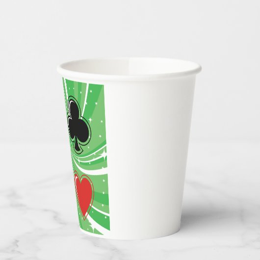 Retro Card Suits Vibrant Red and Black 紙コップ (左)