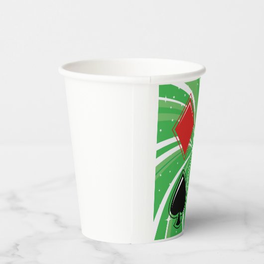 Retro Card Suits Vibrant Red and Black 紙コップ (右)