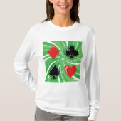 Retro Card Suits Vibrant Red and Black Tシャツ (正面)