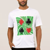 Retro Card Suits Vibrant Red and Black Tシャツ (正面)