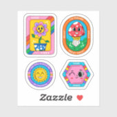 Retro cartoon sticker set シール (シート)