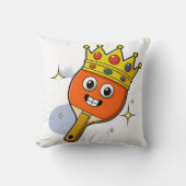 Retro Cartoon Table Tennis Paddle Throw Pillow クッション (正面)