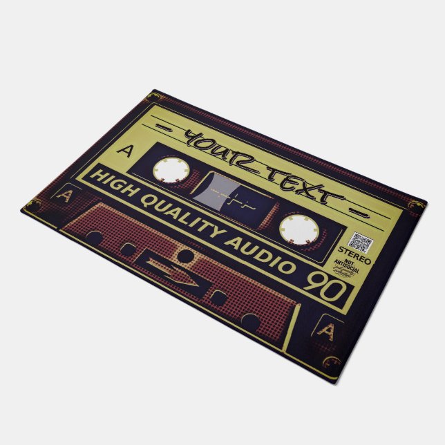 Retro Cassette Pop Art Doormat ドアマット (アングル)