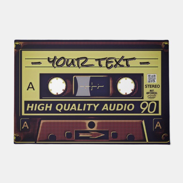 Retro Cassette Pop Art Doormat ドアマット (正面)
